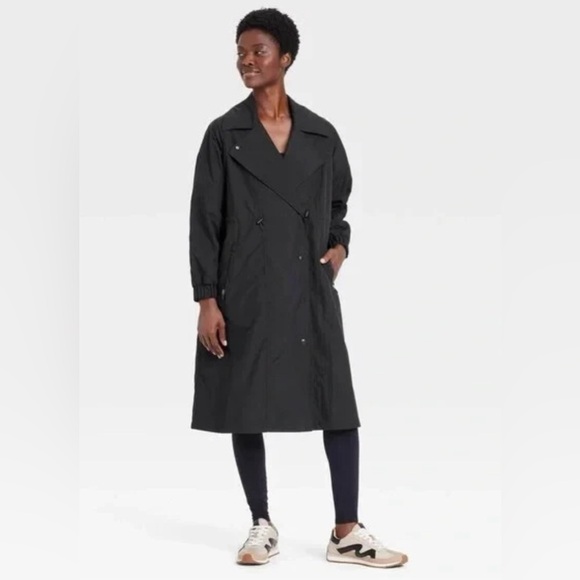 Women's Trench Coat - All In Motion Black Size XL - Picture 1 of 3
